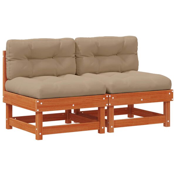 vidaXL Tr&auml;dg&aring;rd Mittensoffa Massivt furu VaxBrun