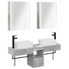 vidaXL Badrumssk&aring;psset 5 pcs Betonggr&aring; 53 x 15,5 x 70 cm