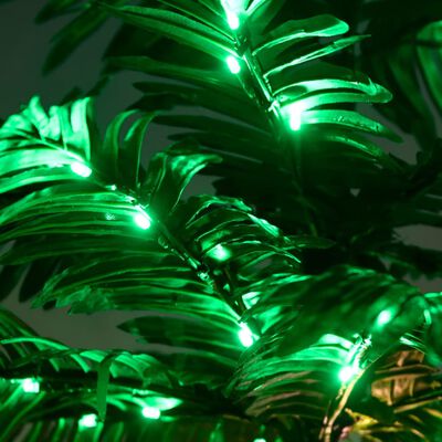 vidaXL Palmträd med LED varmvit 96 LEDs 180 cm