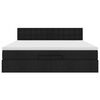 vidaXL Ottomansk s&auml;ng med madrass och LED-lampor svart 180x200cm tyg