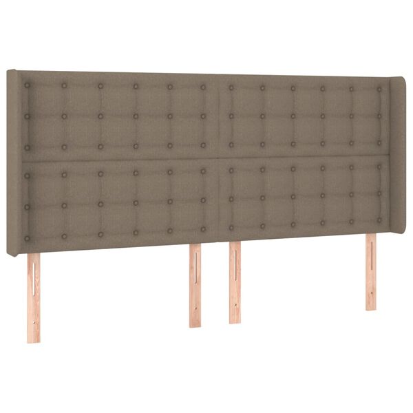 vidaXL S&auml;nggavel med kanter taupe 163x16x118/128 cm tyg