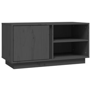 vidaXL Tv-b&auml;nk gr&aring; 80x35x40,5 cm massiv furu