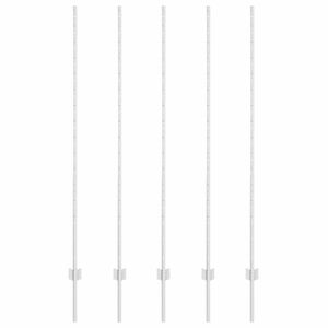 vidaXL Inb&auml;ddad staketpost 5 st Silver 200 cm Pulverlackerat st&aring;l