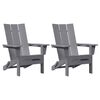 vidaXL Tr&auml;dg&aring;rd Stol 2 pcs Ljusgr&aring; 80,5 x 74,5 x 92 cm polyeten