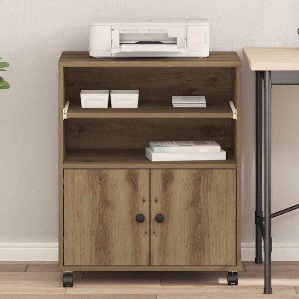 vidaXL Skrivarställ Artisan Ek 60 x 48 x 74 cm Konstruerat trä