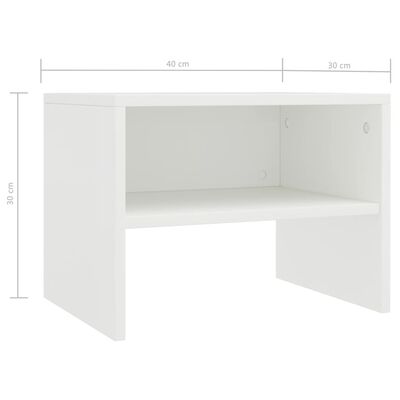 vidaXL Sängbord vit 40x30x30 cm konstruerat trä