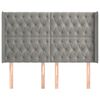 vidaXL Sänggavel med kanter ljusgrå 163x16x118/128 cm sammet