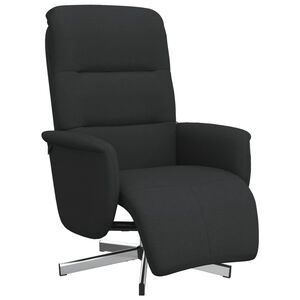 vidaXL Reclinerf&aring;t&ouml;lj med fotst&ouml;d svart tyg