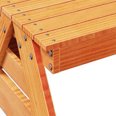 vidaXL Picknickbord för barn vaxad brun 88x122x58 cm massiv furu