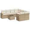 vidaXL Soffgrupp f&ouml;r tr&auml;dg&aring;rden med dynor 9 delar beige konstrotting