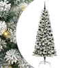 vidaXL Plast Hingad Julgran med 300 LED-lampor Gr&ouml;n och Vit 210 cm