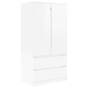 vidaXL Garderob H&ouml;gblank Vit 79,5 x 49 x 156 cm Konstruerat tr&auml;