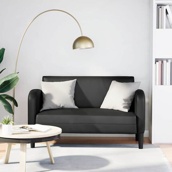 vidaXL Loveseat soffa svart 110 cm konstl&auml;der