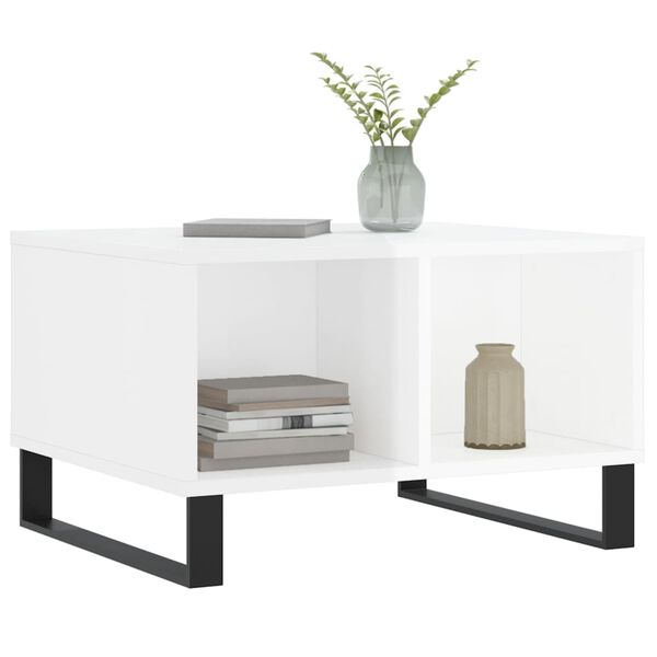 vidaXL Soffbord vit h&ouml;gglans 60x50x36,5 cm konstruerat tr&auml;