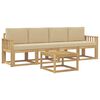 vidaXL Utomhussoffset med kudde 5 pcs Vit och Beige