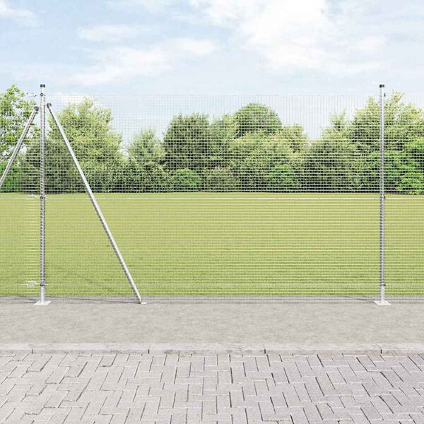 vidaXL St&auml;ngselstolpe Silver 10 x 1,5 m (19 x 19 mm n&auml;t) St&aring;l