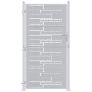 vidaXL Tr&auml;dg&aring;rdsgrind 85 x 196 cm Rostfritt st&aring;l Silver L&aring;sbar