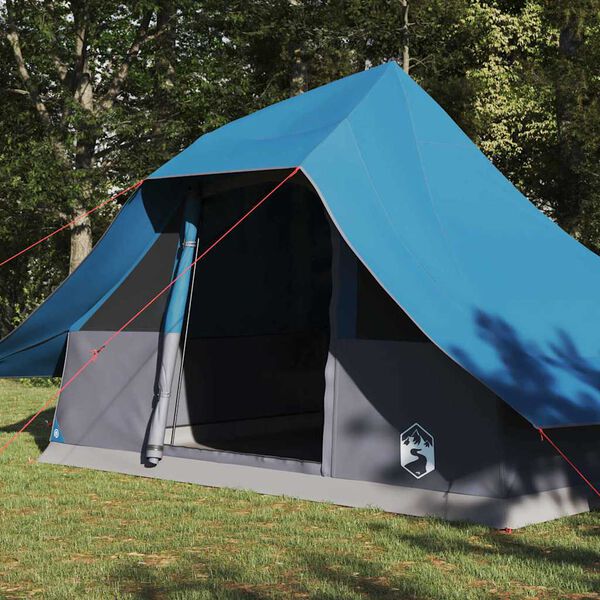 vidaXL Tipi T&auml;lt med tak med lagring Bl&aring; 364 x 281 x 257 cm taffeta