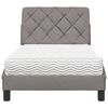 vidaXL Bed with Mattress Taupe 90x200 cm Fabric