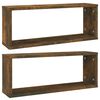 vidaXL V&auml;gghyllor 2 st r&ouml;kf&auml;rgad ek 60x15x23 cm konstruerat tr&auml;