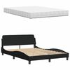 vidaXL Bed with Mattress Black 140x200 cm Fabric