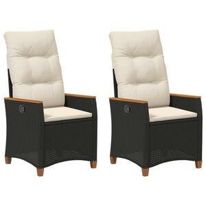 vidaXL F&auml;llbar tr&auml;dg&aring;rdstol Svart och kr&auml;m 64 x 57,5 x 112 cm