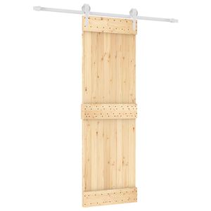 vidaXL Skjutd&ouml;rr Naturlig och vit 70 x 210 cm Massiv furutr&auml;d&ouml;rr