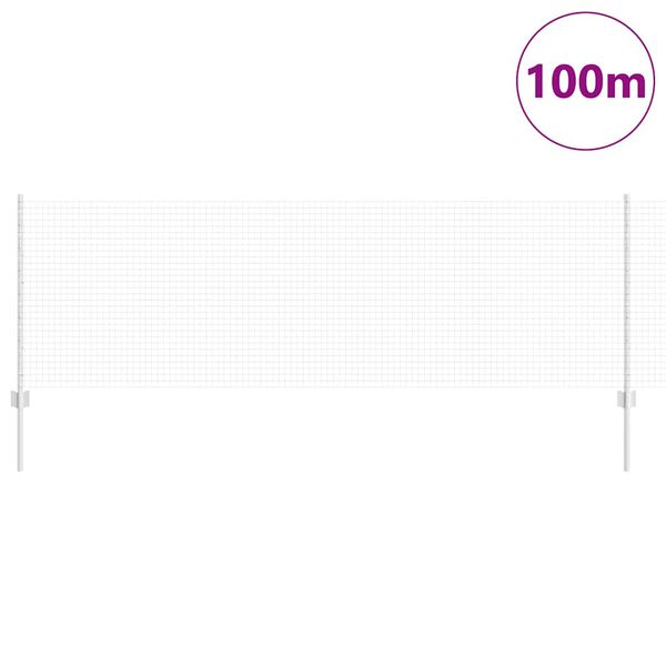 vidaXL St&auml;ngsel med stolpe Silver 0,8 x 100 m St&aring;l