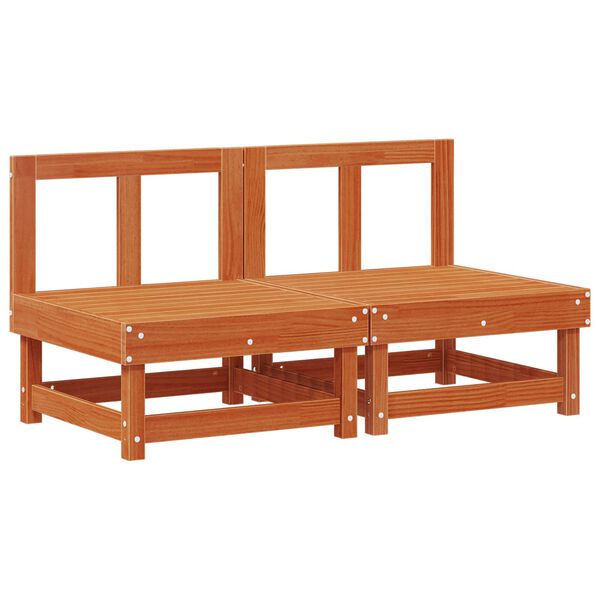 vidaXL Tr&auml;dg&aring;rd Mittensoffa Massivt furu VaxBrun