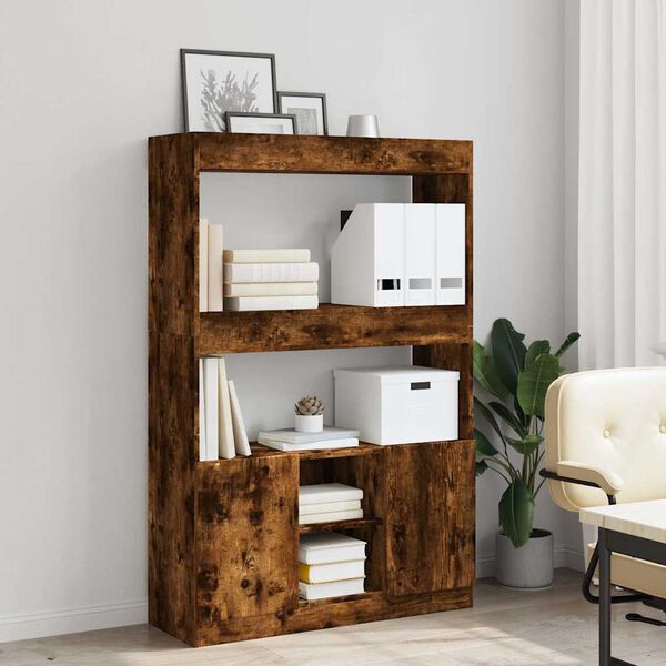 vidaXL Högskåp rökfärgad ek 92x33x140 cm konstruerat trä