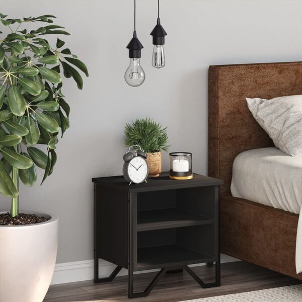 vidaXL S&auml;ngbord svart 40x30x40 cm konstruerat tr&auml;