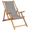 vidaXL Strandstol Ljusgr&aring; Massivt teaktr&auml;