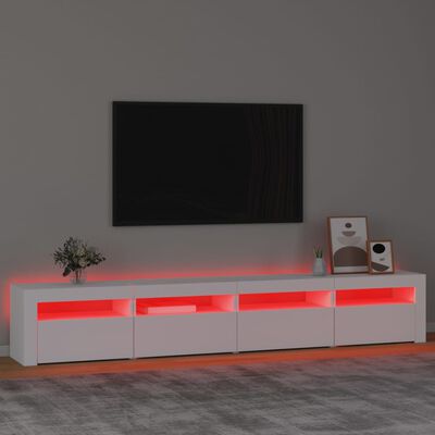 vidaXL Tv-bänk med LED-belysning vit 240x35x40 cm