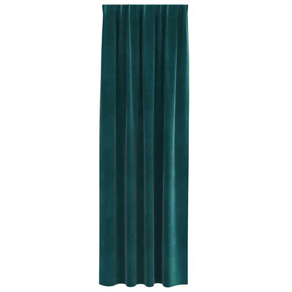 vidaXL M&ouml;rkl&auml;ggningsgardiner 2 pcs M&ouml;rkgr&ouml;n 140 x 225 cm Sammet