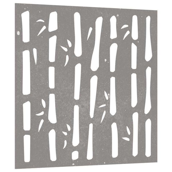 vidaXL V&auml;ggdekoration 55x55 cm rosttr&ouml;gt st&aring;l bambudesign