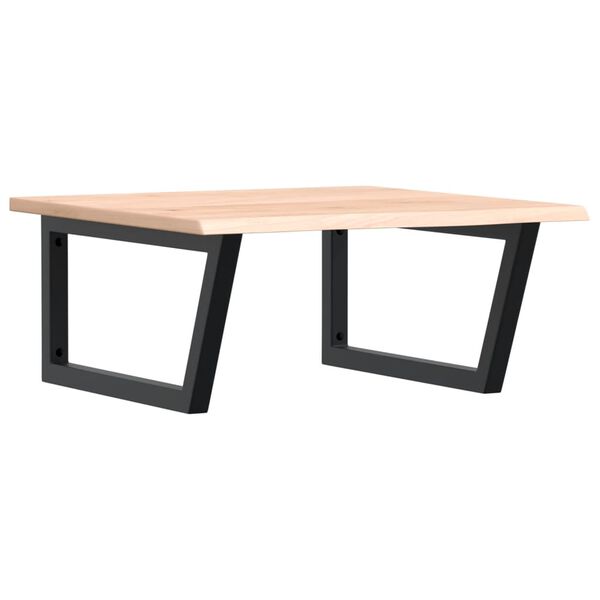 vidaXL V&auml;ggmonterad handfatshylla st&aring;l och massiv ek