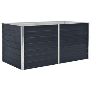 vidaXL Odlingsl&aring;da 160x80x45 cm galvaniserat st&aring;l antracit