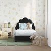 vidaXL Sängram för småbarn med huvudgavel Svart 70 x 140 cm Sammet