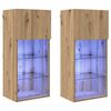 vidaXL V&auml;ggmonterade TV-sk&aring;p 2 pcs Artisan Ek 40,5 x 30 x 90 cm