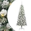vidaXL Plast Hingad Julgran 300 LED-lampor Gr&ouml;n och Vit 180 cm