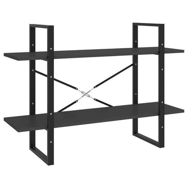 vidaXL Bokhylla 5 hyllplan grå 100x30x175 cm konstruerat trä