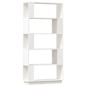 vidaXL Bokhylla/Rumsavdelare vit 80x25x163,5 cm massiv furu