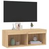 vidaXL Tv-b&auml;nk med LED-belysning sonoma-ek 80x30x30 cm