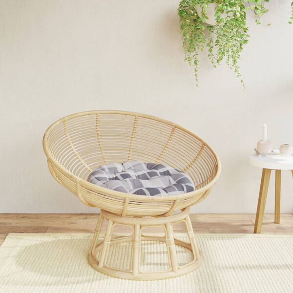 vidaXL Rund dyna gr&aring;rutig &Oslash; 60 x11 cm oxfordtyg