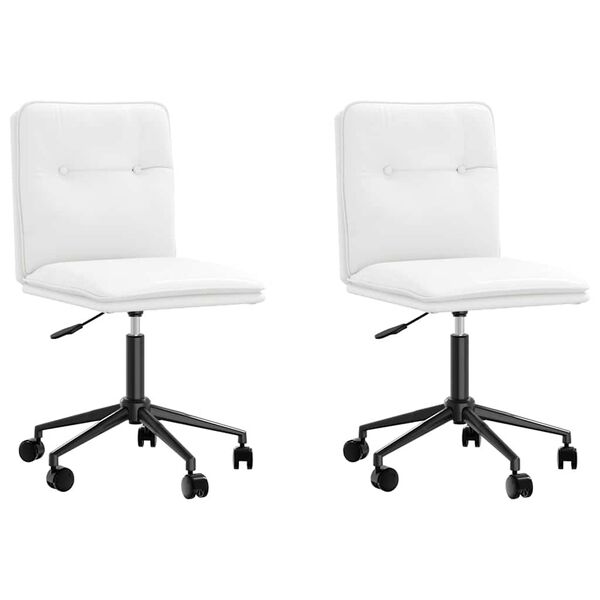 vidaXL Matstolar 2 st vit konstläder