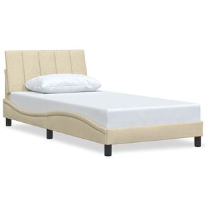 vidaXL Bed Frame without Mattress "Hanko" Cream 100x200 cm Fabric