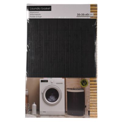 Bathroom Solutions Tvättkorg hörn bambu svart