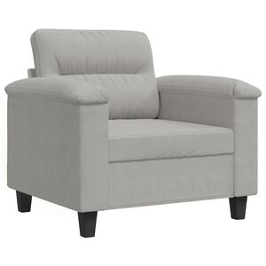 vidaXL F&aring;t&ouml;lj ljusgr&aring; 60 cm mikrofibertyg