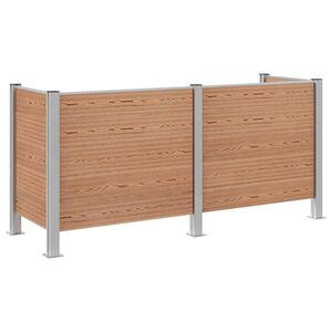 vidaXL Skr&auml;pkorgstaket Brun 237 x 85 x 115 cm Aluminium och WPC