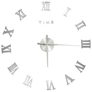 vidaXL V&auml;ggklocka 3D modern design silver 100 cm XXL
